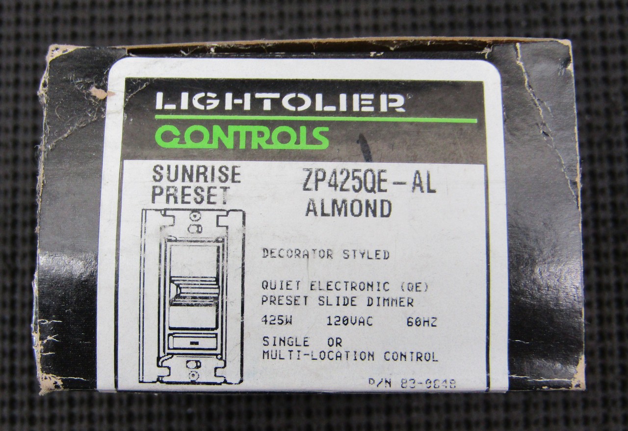 LIGHTOLIER ZP425QE-AL 425W 120V 60HZ QE SUNRISE PRESET SLIDE DIMMER ALMOND