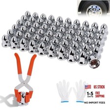 60 Pack Lug Nut Covers, 33mm x 2-3/8", Push-On Bullet ABS Plastic 2-3/8" H