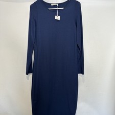 Marine Layer Womens Large Blue Long Sleeve Bodycon Dress Long Slv Round Neck NEW