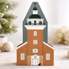 1993 The Cat's Meow Chiesa Luterana di San Giovanni PA Casa Scaffale Legno Sitter 7"