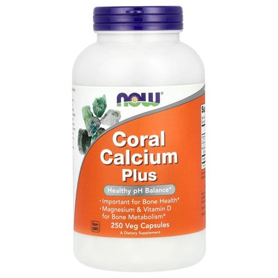 Now Foods Coral Calcium Plus 250 Veg Capsules GMP Quality Assured