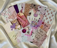 Whimsical Unicorn Ephemera Bundle Junk Journal Happy Mail Pink Purple