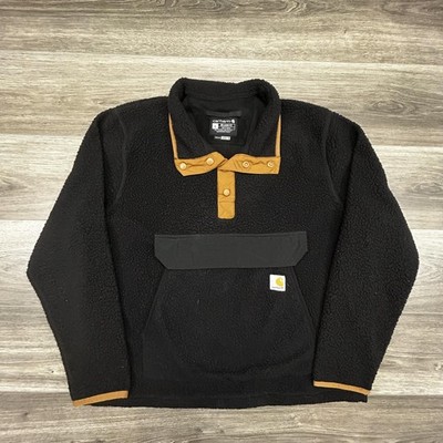 Carhartt Fleece Jacket Mens Large Deep Pile Sherpa Snap Mock Neck Relaxed 104991