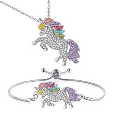 Unicorns Gifts for Girls Kids Jewelry Set - 2 or 4 Pack Unicorn Necklace, Bracel