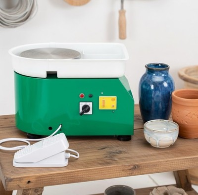 25 cm grüne Keramikscheibe Formmaschine - 350 W elektrisch mit Fußpedal UK-Stecker