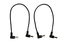 2 Pack of 1 Foot Right Angle DC Power 5.5mm x 2.1mm Patch Cables Wire Male to...