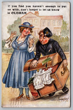 Oldham humorvoller Polizist Koffer Dame Wenn Sie finden, haben Sie nicht genug Postkarte