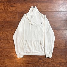 Polo Ralph Lauren White Shawl Collar Button Sweatshirt Size Boys XL(18-20)