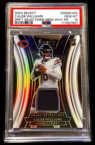 2024 Select Caleb Williams White Jersey Patch Draft Selectio PSA 10 GEM MINT /75