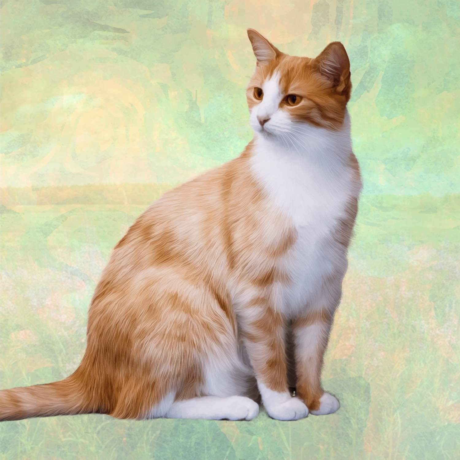 Настольная подставка для напитков с оранжево-белым котом 1 1990₽