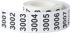 Consecutively Numbered Labels, 1.5 X 0.79 Inch Self-Adhesive Inventory Numbered