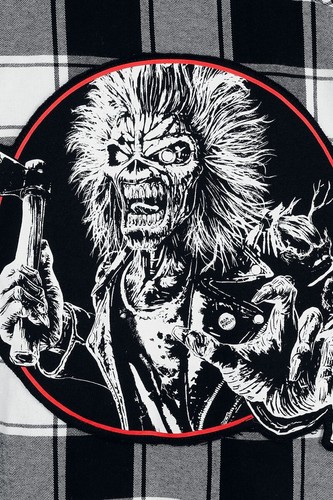 Felpa con cappuccio Iron Maiden Eddie flanella rara band merch metal nuova - Foto 6 di 12