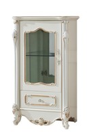 Vitrine Weiß Luxus Wohnzimmer MöBel Holz Glas Design Schrank Klassische