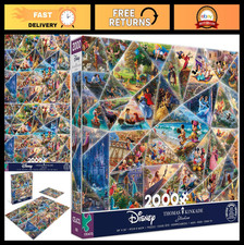 Disney Collage 2000 Piece Jigsaw Puzzle for Adults, Thomas Kinkade Art, Fun Fami