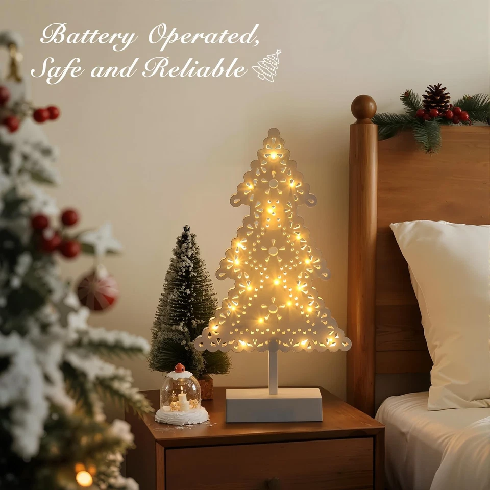 Lámpara de Mesa Decorativa, Árbol de Navidad Lámpara de Noche Cuerda Hilo de Algodón Cálido L... Foto 4 de 4