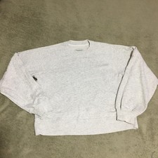 Abercrombie Fitch Soft A F Essentials Cropped Sweatshirt Light Gray XS