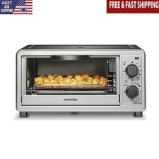 4-in-1 Air Fry Toaster Oven Combo 1200W Air Circulation Bake Broil Toast Black