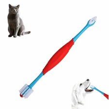Dog Toothbrush, 360   Double-Headed 1 Count Pack of 1 , Blue and Red