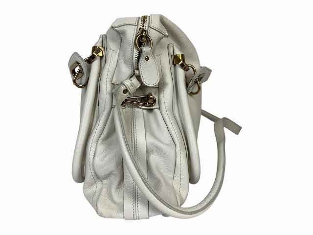 Chloe Paraty Vintage Crossbody 2Way Hand Shoulder bag Italy White