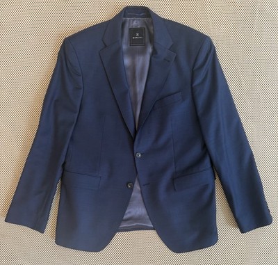 Mens Barutti 120 S Wool Sport Coat Size 44R Blazer Double Vented Blue