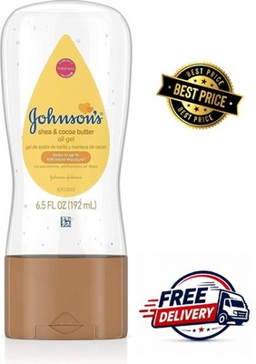 Johnson's Baby Oil Gel 6.5 Fl Oz Shea Cocoa Butter Moisturizing for Baby Skin