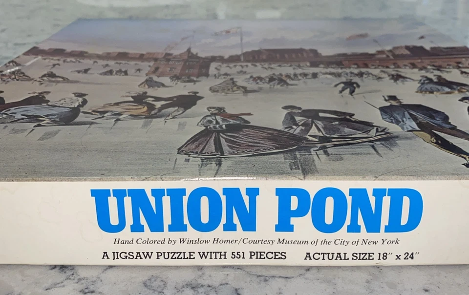 UNION POND PUZZLE - 1975 SARAH G KURZON - 551 PIECES 18"x24" (ONE MISSING PIECE) - Image 3 of 4