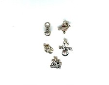 Baseball Charms with open Jump ring. Sterling Silver .925. Choose Design.
