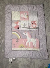 Bedtime Originals Lambs & Ivy Rainbow Unicorn Baby Crib Comforter Reversible