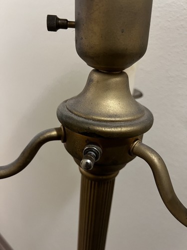 Vintage 4 Light Torchiere Floor Lamp w/ Milk Glass Diffuser. 3 Small Lights Work - Picture 6 of 9