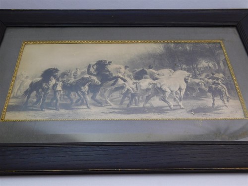 Antique B&W "The Horse Fair" 19th Century Litho Art Print Rosa Bonheur 24 x 15 - Picture 13 of 19