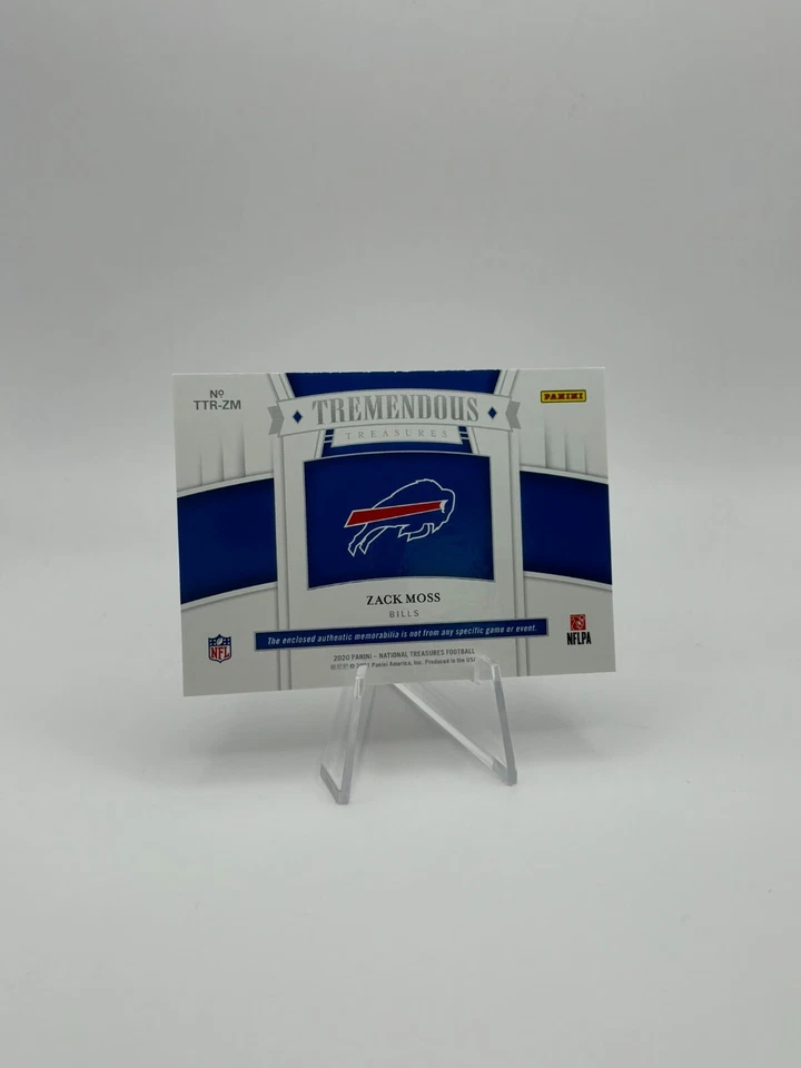2020 Panini National Treasures Tremendous Rookies Prime /25 Zack Moss Rookie RC - Image 2 of 3