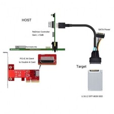 JSER Oculink SFF-8611 to U.2 U.3 SFF-8639 NVME PCIE PCI-Express Cable for SSD