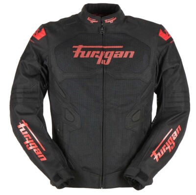 Furygan Atom Vented Evo Motorradjacke (Schwarz/Rot) Gr: XL