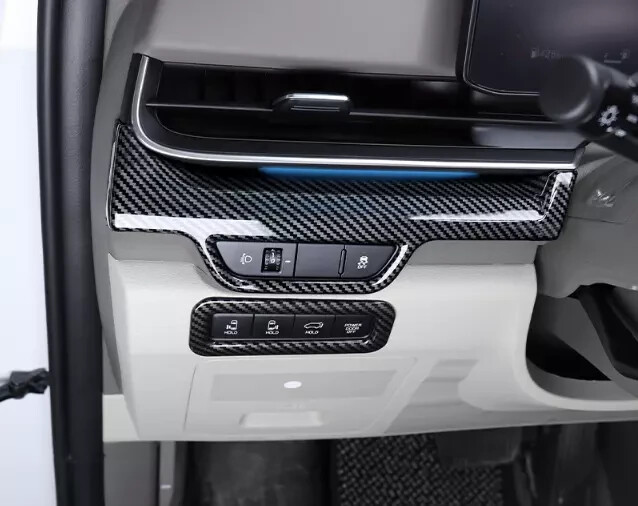 2x Carbon Black ABS Interior Dashboard Frame Cover Trim For Kia