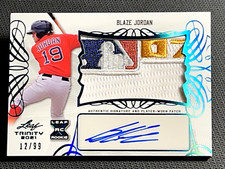 2021 Leaf Trinity AWESOME !! PLAYER WORN PATCH ROOKIE AUTO Blaze Jordan 12/99
