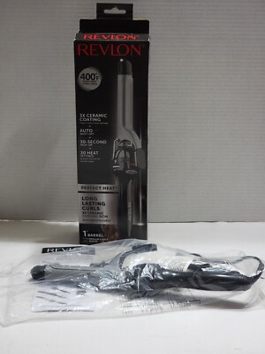 NEW REVLON PERFECT HEAT 3X CERAMIC 1'' CURLING IRON 400° 30 HEAT SETTINGS RV051