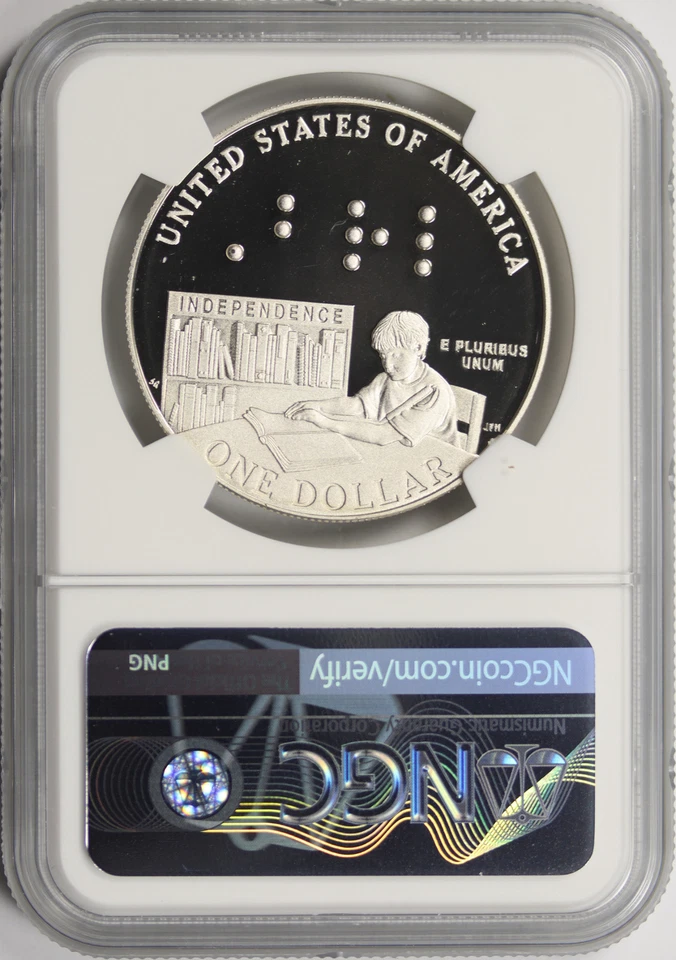 2009-P Louis Braille $1 Commemorative Dollar NGC PF69UCAM - Image 2 of 2