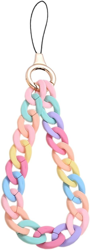 PTNKUIIY Collana Laccetto per Cellulare in Acrilico Antismarrimento, Stile Vintage, con Perline Colorate, Ciondolo Telefono a Forma di Chian