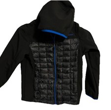 Free country Soft Shell Mixed With Quilting, Boys 6/7 Jacket. Black/blue Trim