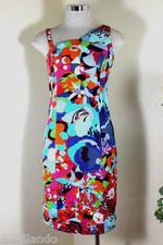 Vintage VERSACE Jeans Couture Colorful Floral Sexy Dress 26 /40 3 4 5