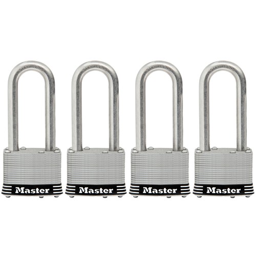 Master Lock 4-Pack 1.785-in Laminated Stainless Steel Shackle Keyed Model#1SSQLF