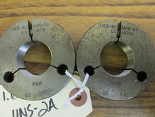 Go and No Go Thread Ring Gage Set 1.125"-40 UNS-2A