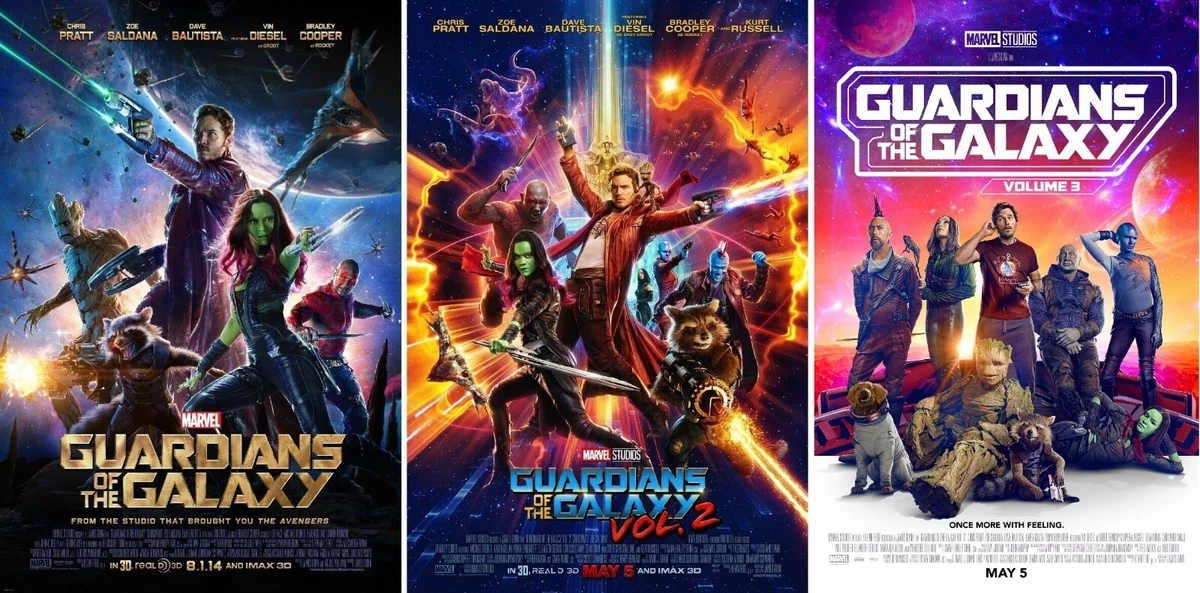 Marvel s GUARDIANS OF THE GALAXY Volume 1 2 3 Movie Poster Trilogy Set of 3 NEW