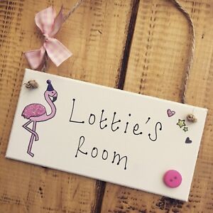 Personalised Name Plaque Door Nursery Bedroom Sign Gift Baby Girls Bird Room