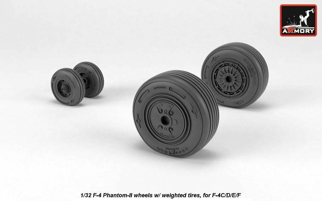Armory AW32307 - 1/32 - F-4 Phantom-II wheels w/ weighted tires