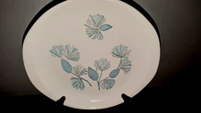 Vintage Retro Marcrest Blue Spruce Pine Cone Oval Ceramic Platter 13” MCM USA