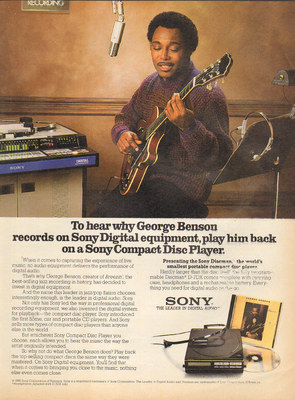 1970 vintage AD SONY CD PLayer Discman w/ George Benson ...