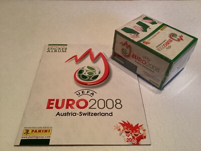 PANINI UEFA EURO 2008 ALBUM + SEALED BOX OF 100 PACKETS - NEW EURO DISPLAY TOP