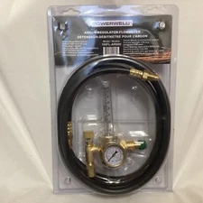 Powerweld Argon Regulator-Flowmeter with 10' Invert Hose Model 100FL New