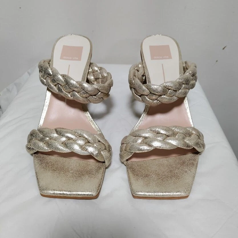 Dolce Vita Boho Festival Flor Formal Paily Metálico Stella Gamuza Tacones Talla 9 Foto 3 de 4